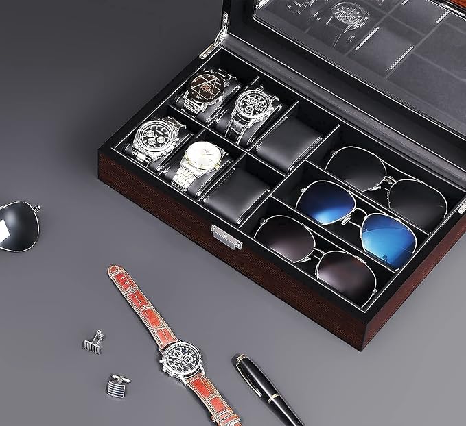Deluxe Watch Box, Men's Watch Accessory Organizer