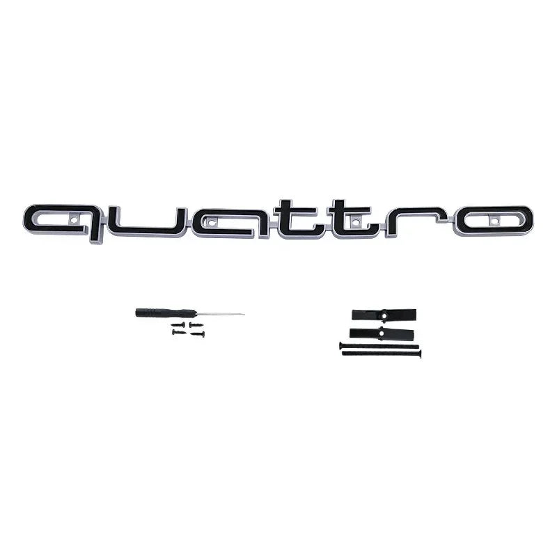Quattro Emblem 3D ABS Car Front Grille Emblem For Audi A3 A4 A5 A6 A6L A7 A8 Q3 Q5 Q7 S3 S4 S5 RS3 RS4 RS6 Badge Accessories
