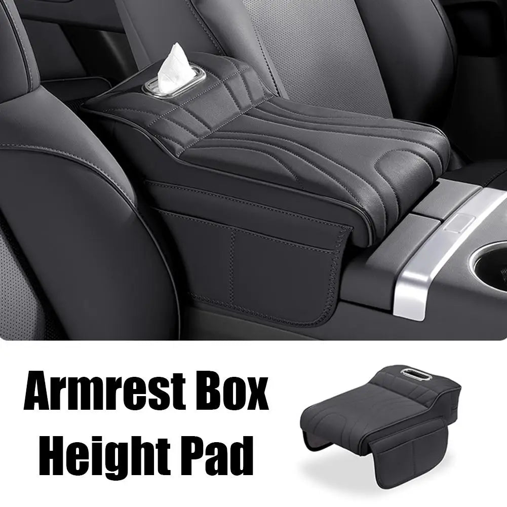 For Haval H9 2rd 2024 2025 Car Armrest Box Height Increase Pad Leather Protective Cover Storage Bag Auto Styling Accessories