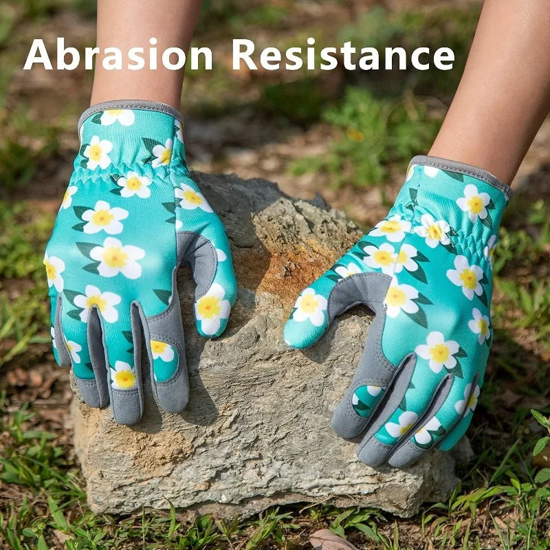 Garden Gloves for Women Floral Gardening Gloves Ladies Soft Breathable Yard Work Glove Light Working Gloves
