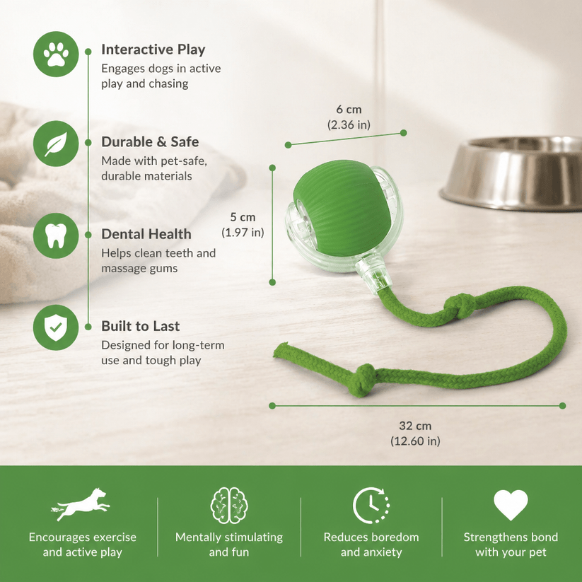 interactive toy ball with a tail. Suitable for cats and dogs
