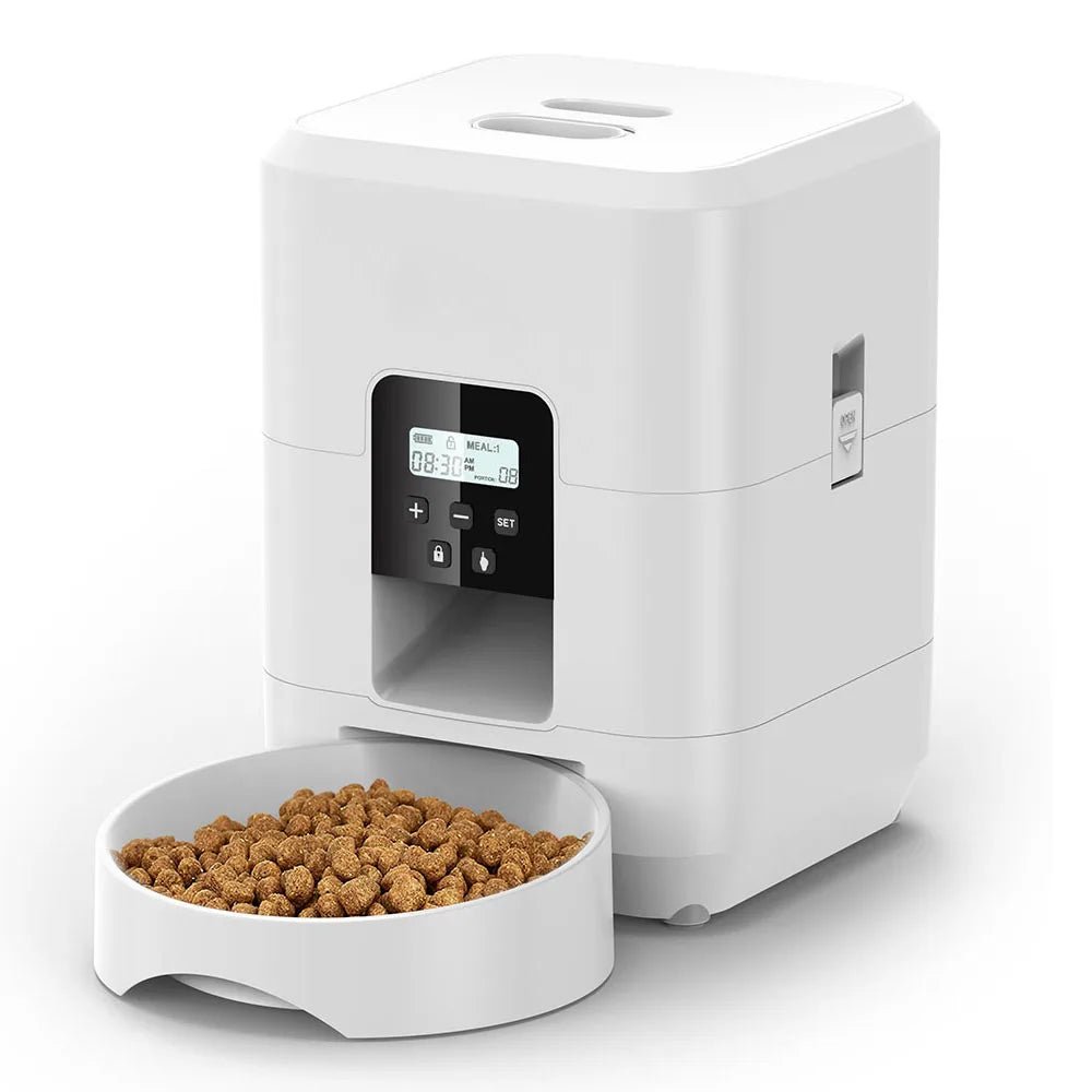 Smart Automatic Pet Feeder with Timer – Timed Cat & Dog Food Dispenser with Slow Feed Bowl