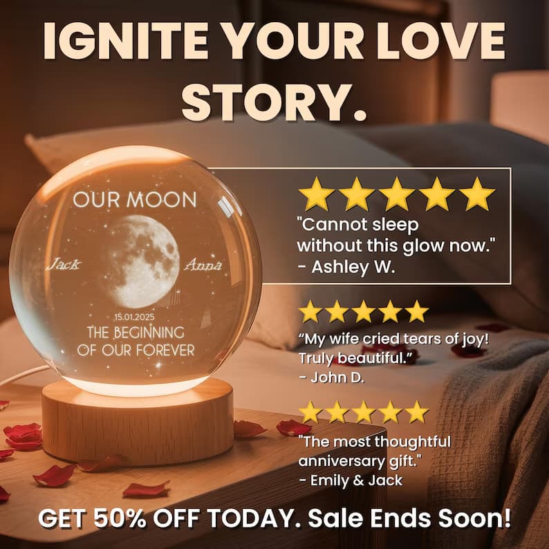The Moon of Your Special Night — Personalized Crystal Ball Night Light