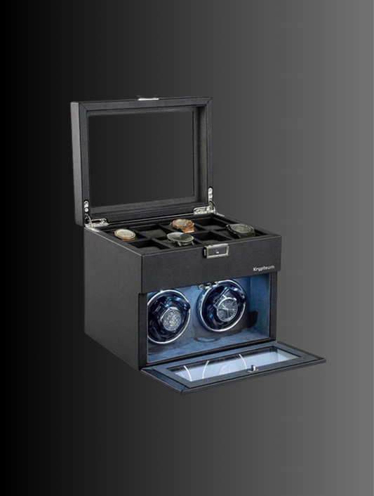 Automatic Double Watch Winder with 8 Extra Storage Box