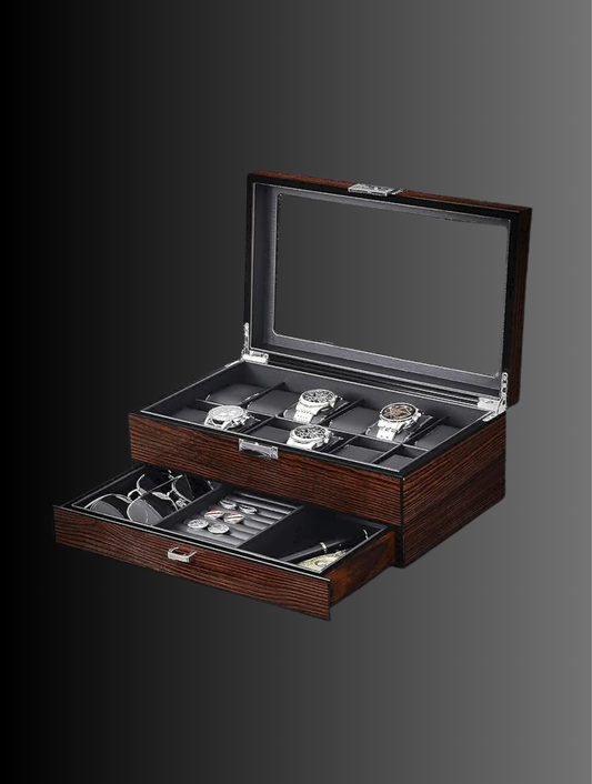 Deluxe Watch Box, Men's Watch Accessory Organizer