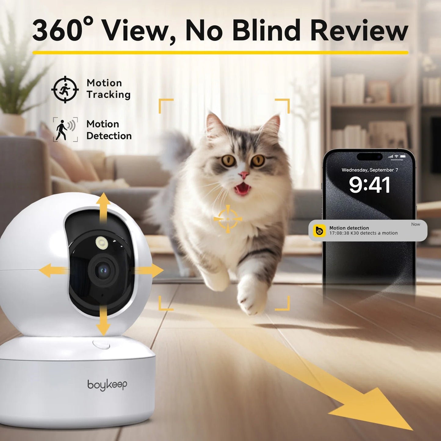 2K Pet Camera with 360° Pan & Tilt – 5G/2.4GHz WiFi Indoor Dog & Baby Monitor with 2-Way Audio