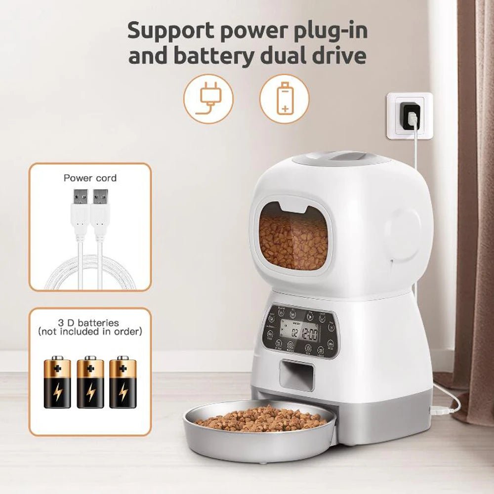 3.5L WiFi Smart Automatic Pet Feeder with Voice Recorder – Large Capacity Cat & Dog Food Dispenser