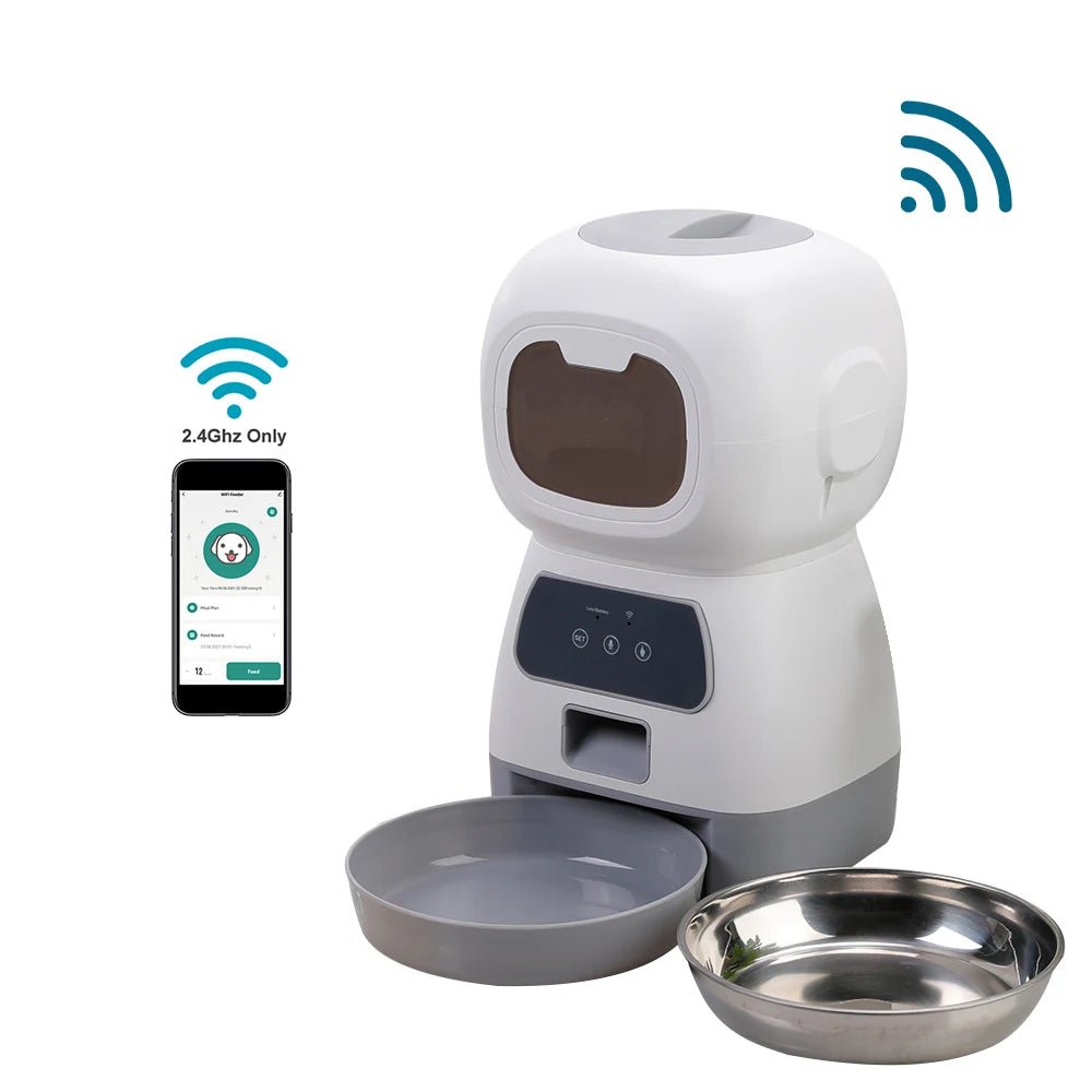 3.5L WiFi Smart Automatic Pet Feeder with Voice Recorder – Large Capacity Cat & Dog Food Dispenser