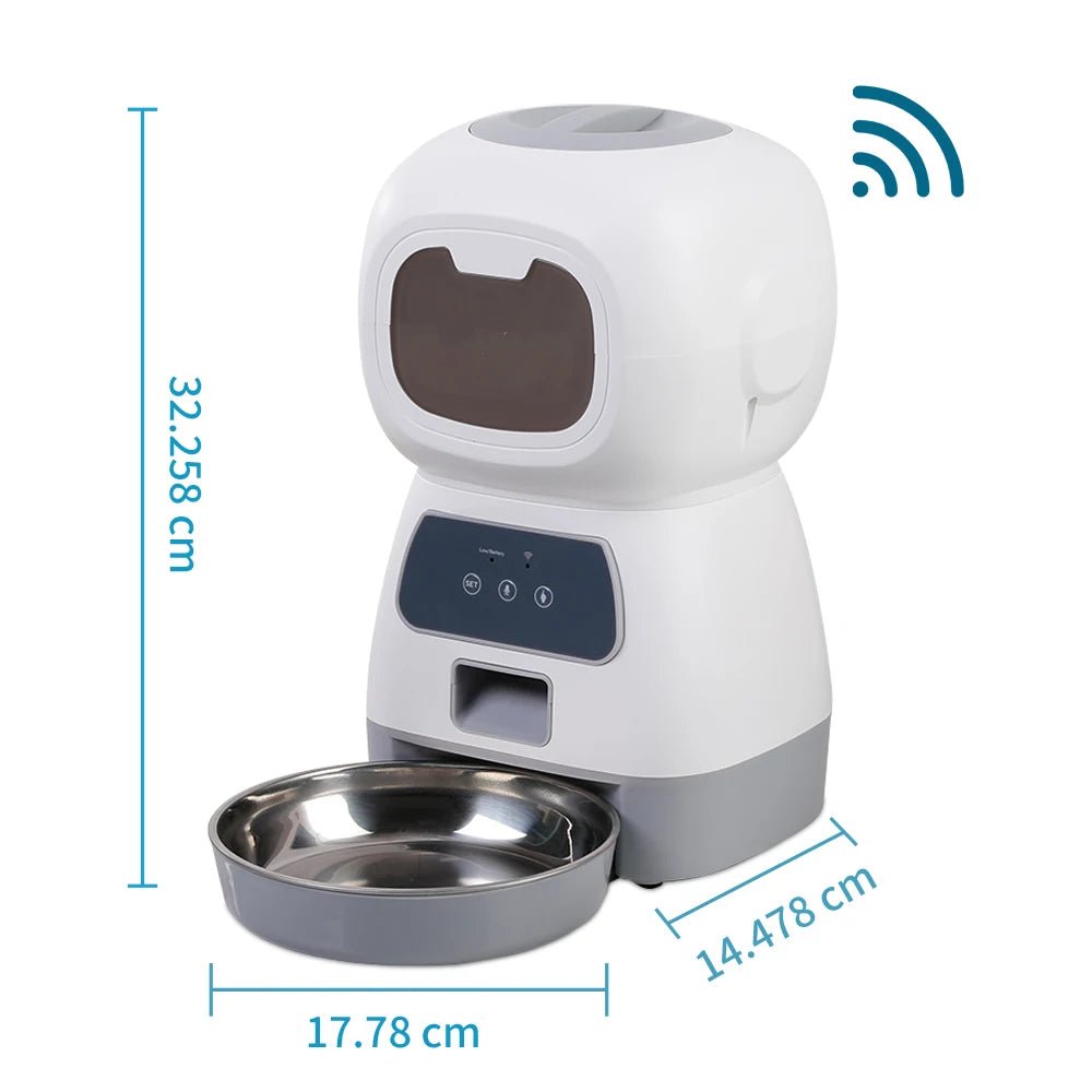 3.5L WiFi Smart Automatic Pet Feeder with Voice Recorder – Large Capacity Cat & Dog Food Dispenser