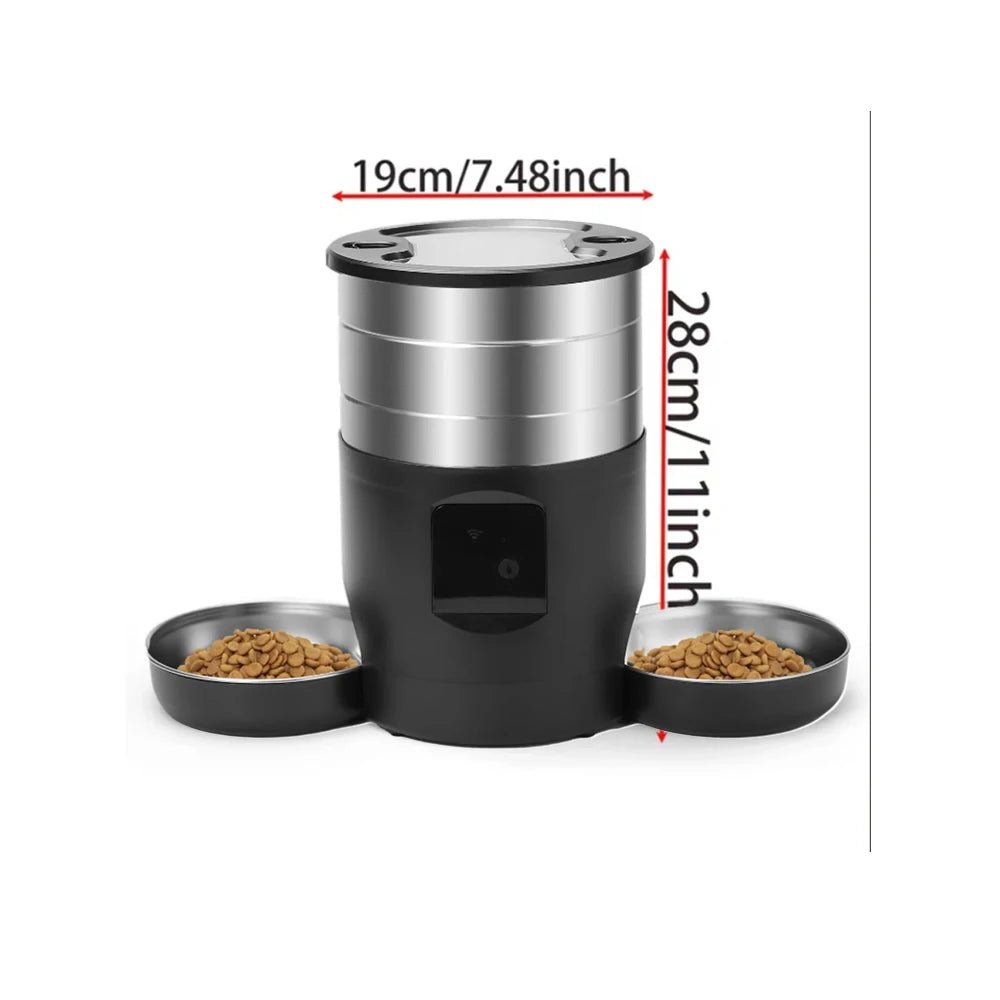 4.5L WiFi Smart Pet Feeder with Dual Bowls – Automatic Cat & Dog Food Dispenser
