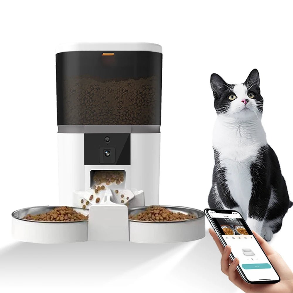 4L Smart Auto Pet Feeder with HD Camera – Feed Two Pets Remotely