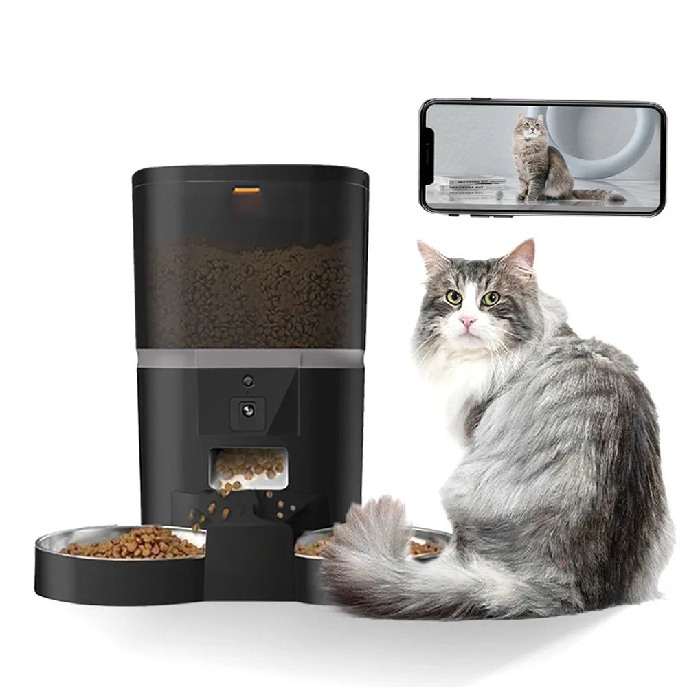 4L Smart Auto Pet Feeder with HD Camera – Feed Two Pets Remotely