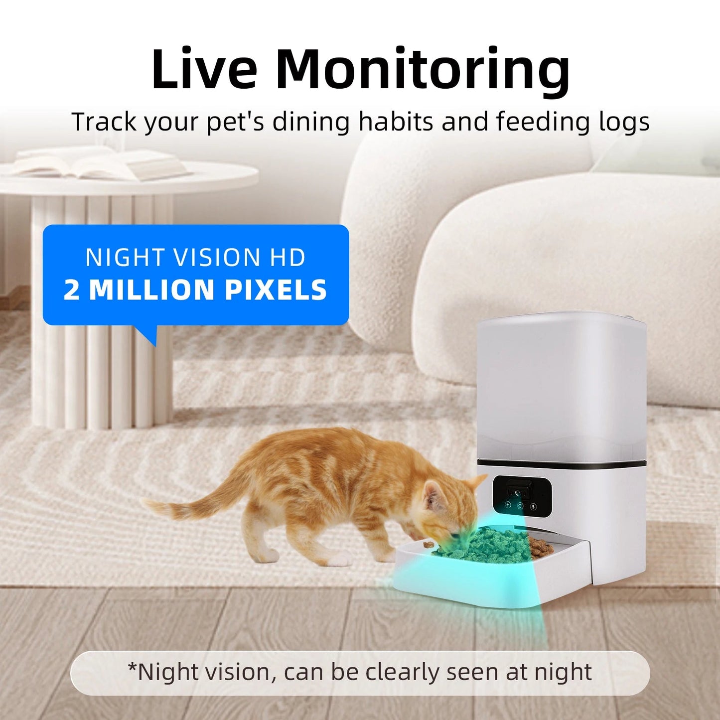 6L 5G Smart Automatic Pet Feeder with Camera & Night Vision – App-Controlled Cat & Dog Food Dispenser