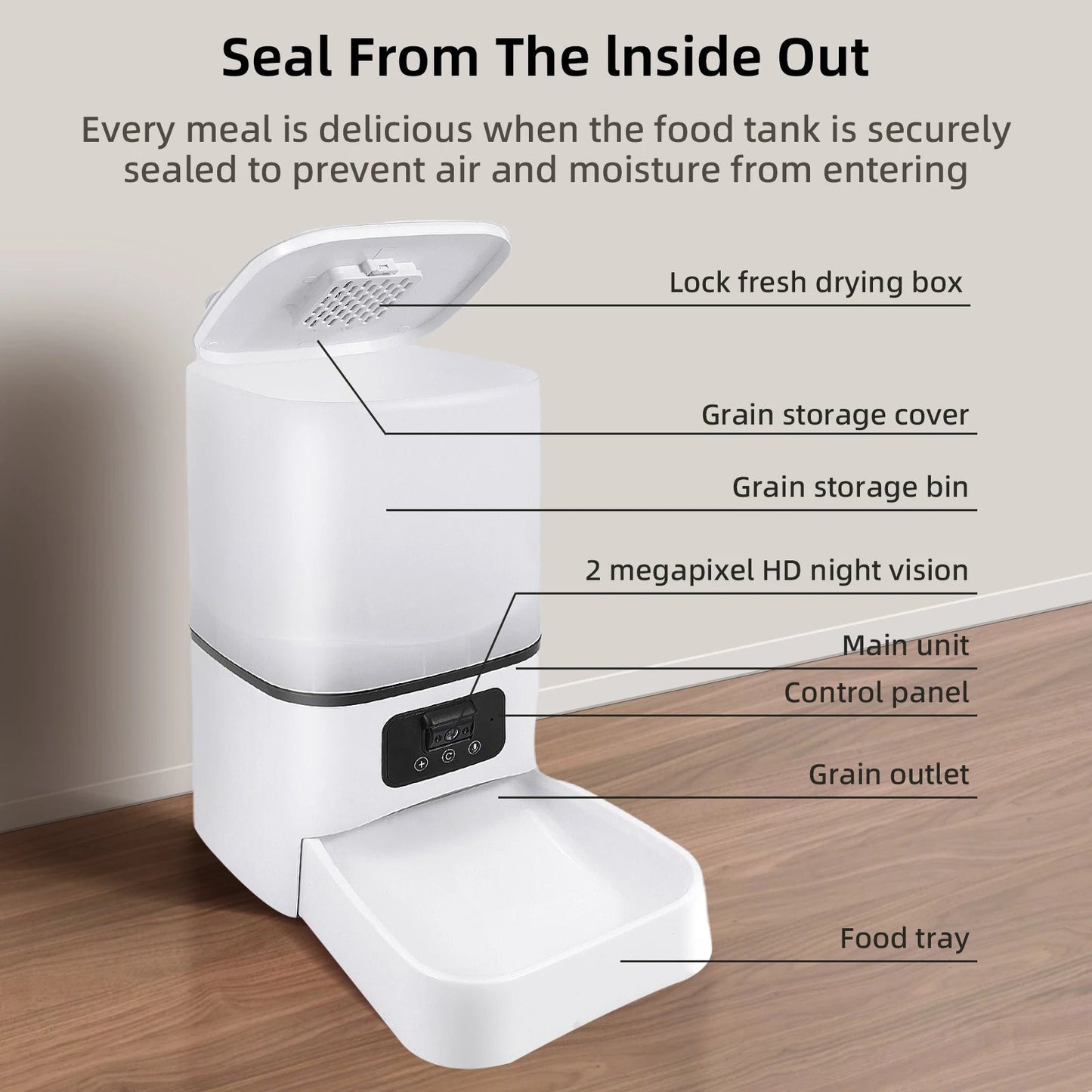 6L 5G Smart Automatic Pet Feeder with Camera & Night Vision – App-Controlled Cat & Dog Food Dispenser