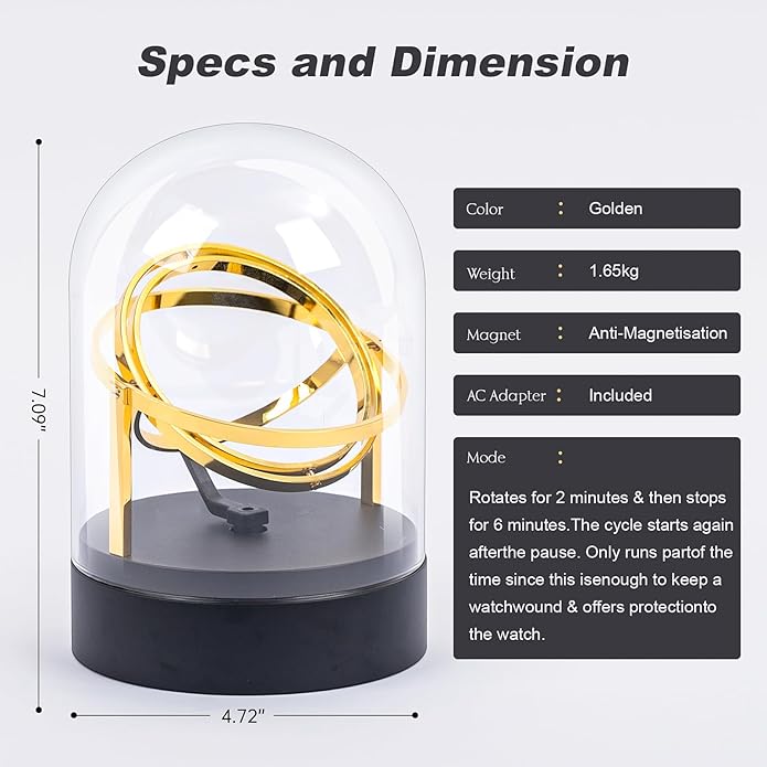 360-degree rotating watch case with silent motor