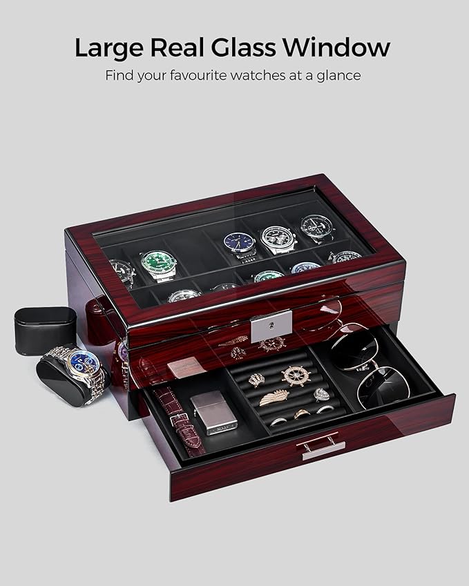 12 Slot Watch Cases for Men Watch Box