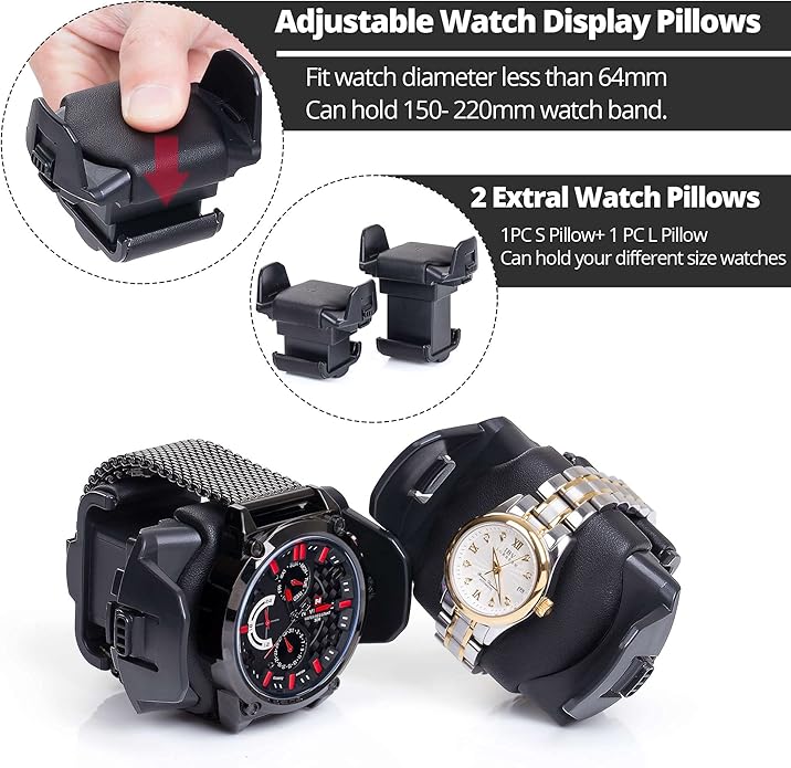 Watch Winder, Adjustable [Upgraded] Pillow, 8 Winding Positions