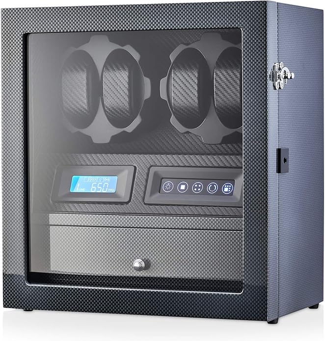 4 watch winders with 5 watch memories, LCD display