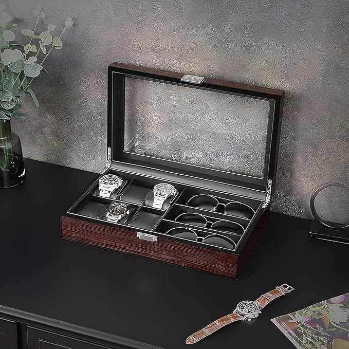 Deluxe Watch Box, Men's Watch Accessory Organizer