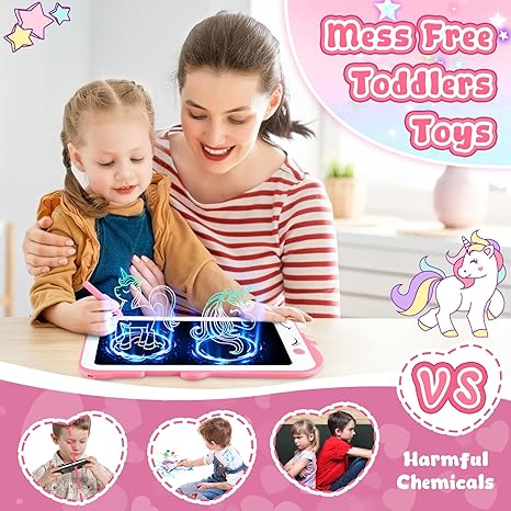 LCD Writing Tablet for Kids, Colorful Toddlers Toys Drawing Board, Educational Kid Toys, Doodle Pad Dinosaur Toy for 3 4 5 6 7 8 Year Old Boys Girls Birthday Party Xmas,8.5inch & Green
