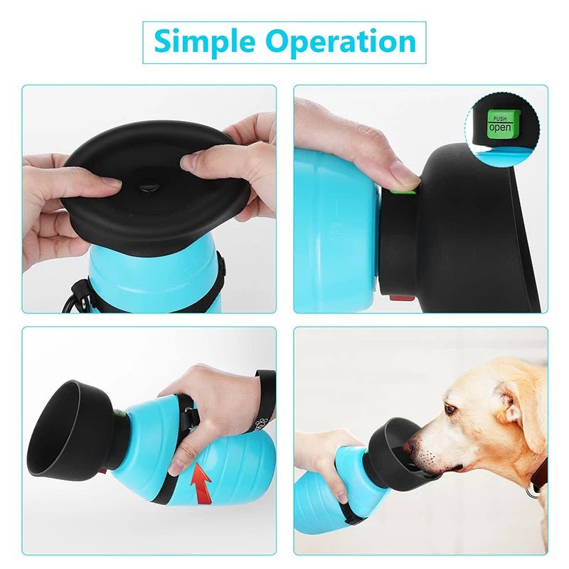 850ML Portable Dog Water Bottle – Leakproof Travel Drink Dispenser for Outdoor Walks & Hiking