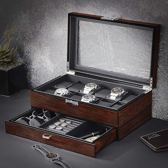 Deluxe Watch Box, Men's Watch Accessory Organizer