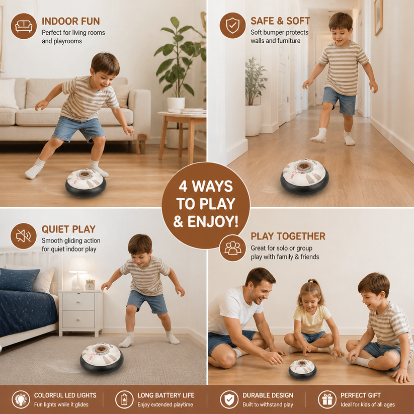 Cute Floating Air Soccer Ball with Soft Foam Bumper