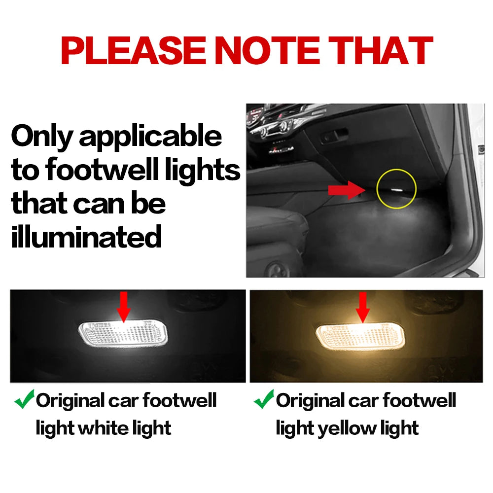 LED Car Interior Atmosphere Lamp Footwell Light Decoration Accessories For AUDI A1 A4 B7 B8 B9 A5 A6 C6 C7 A7 A8 TT Q3 Q5 Q7 Q8