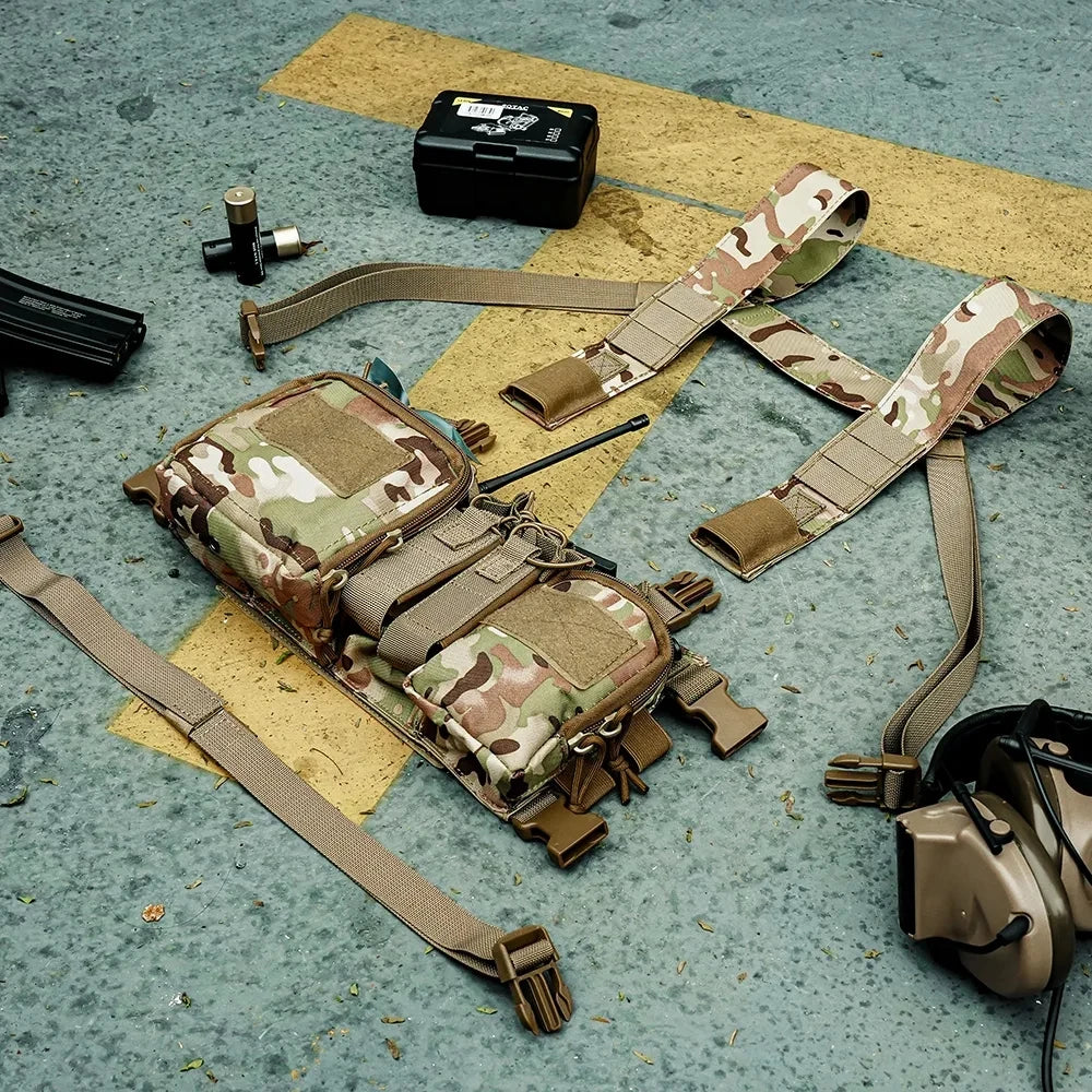 Outdoor Sports Airsoft Gear Combat Assault Molle Vest Accessory Pouch Bag Carrier Tactical Camouflage Chest Rig