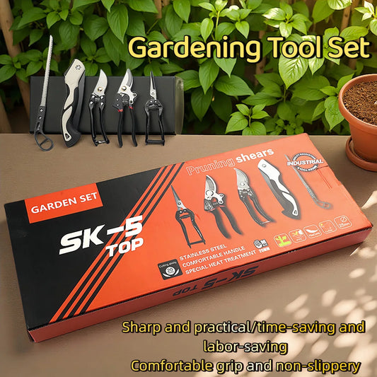 Gardening Five Piece Set, Household Flower Planting Set, Tool Box, Decoration, Branch Shears, Folding Saws, Trimming Tool Set