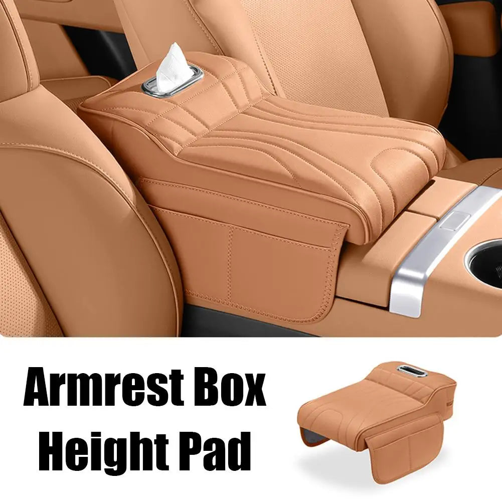 For Haval H9 2rd 2024 2025 Car Armrest Box Height Increase Pad Leather Protective Cover Storage Bag Auto Styling Accessories