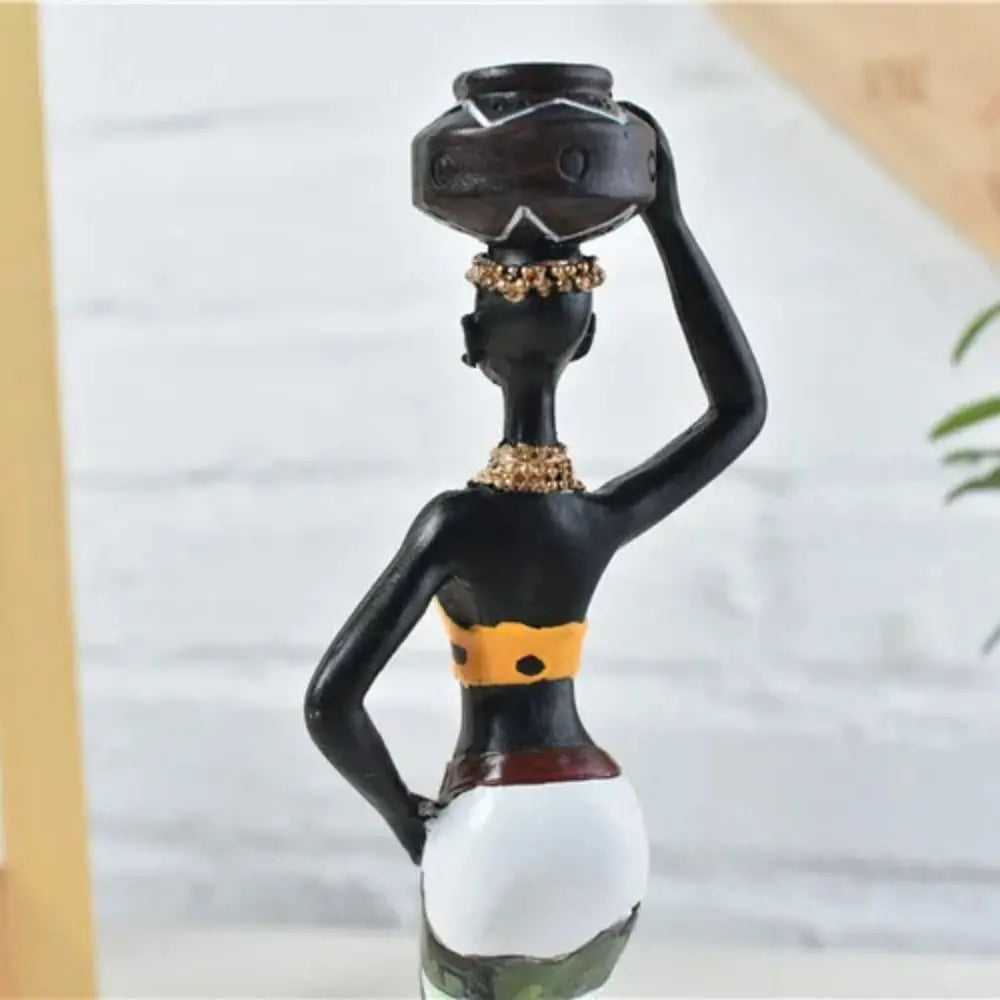 3pcs Handicraft African Woman Sculpture Simulated Figurines Abstract Tribal Lady Statue Crafts Collectible