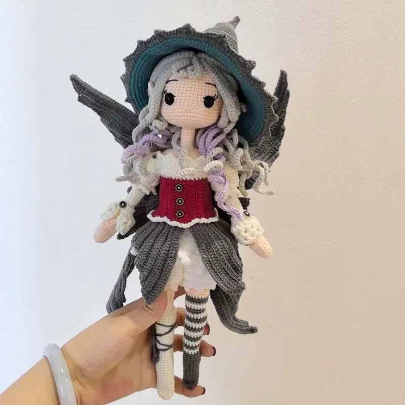 Handmade Knitting Doll Crochet Magic Fairy Doll, Whimsical Home Accessories, Craft Ornament For Room Decor