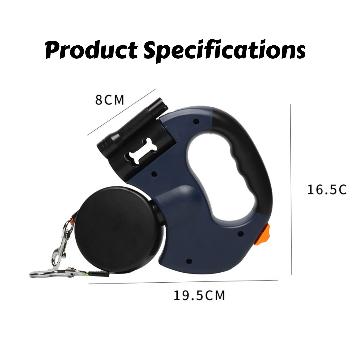 Dual Retractable Dog Leash with LED Light & 360° No-Tangle Swivel