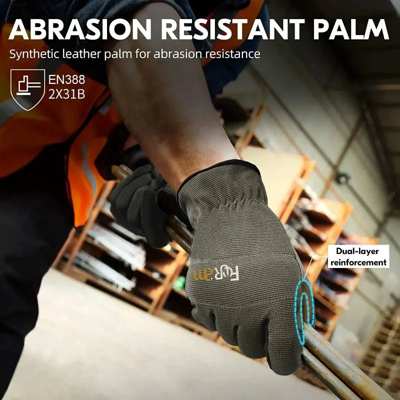 Garden Work Gloves Anti-Slip Abrasion Resistant Touchscreen Protective Thorn Proof for Gardening Planting Repair