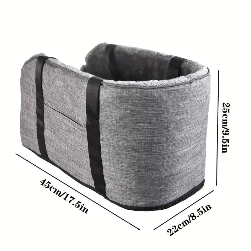 Linen Pet Car Seat Mat – Anti-Slip Portable Travel Bed for Cats & Dogs