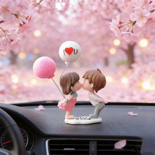 Cute Cartoon Couples Car Decoration Accessories Romantic Figurines Balloon Ornament Auto Interior Dashboard Accessories Gifts