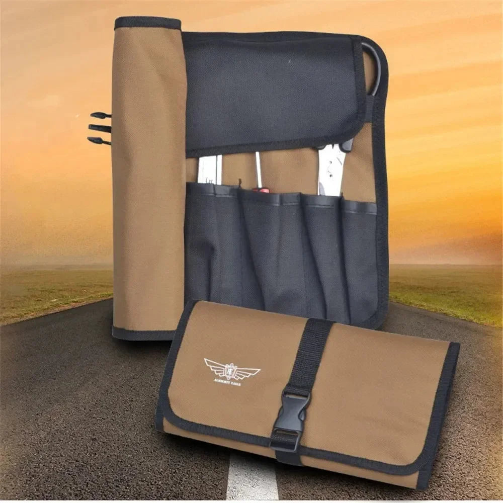 Oxford Cloth Roll Portable Pouch Bag Wrench Tool Foldable Spanner Hammer Camping Pocket Tool Storage Bag Toolkit