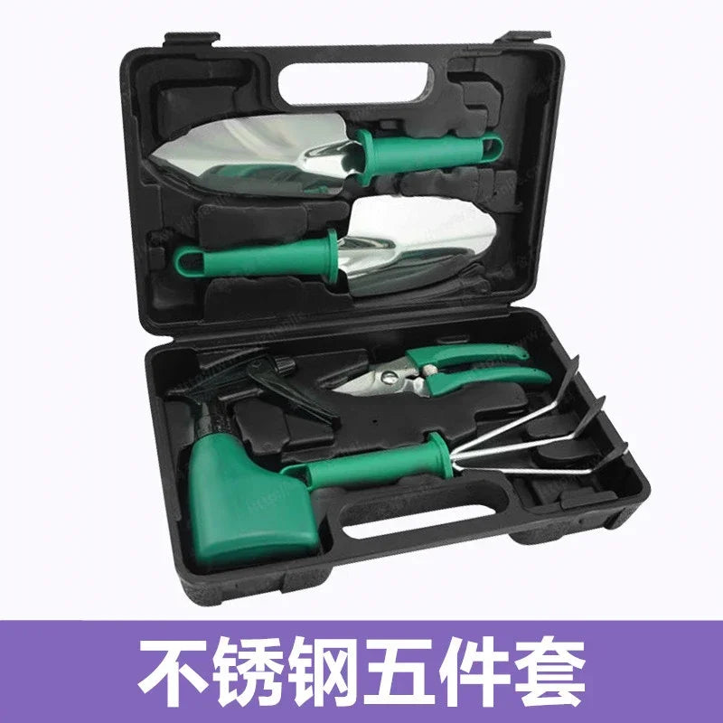 Cross-border gardening tool set gift box, pruning shears, shovel, rake, spade, scissors, watering can, ten-piece home gardening