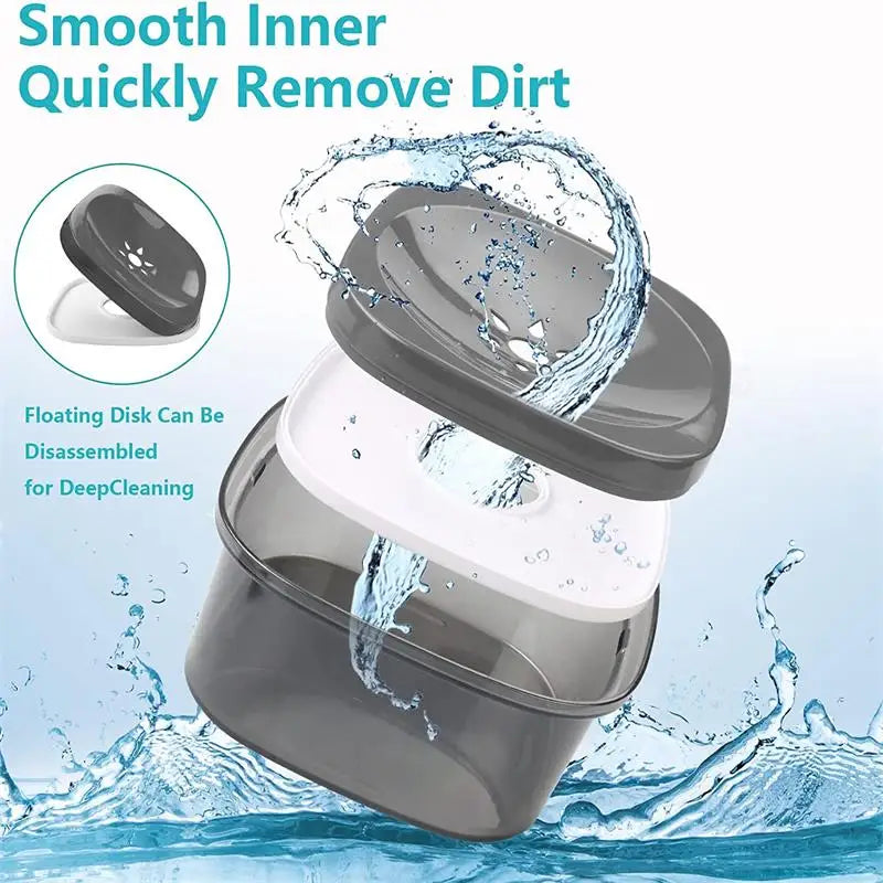 Pet Supplies Cat Water Bowl Dog Drinking Bowl Pet Floating Cat Bowl Splash-proof  Transparent Large Capacity 2L Water Dispenser