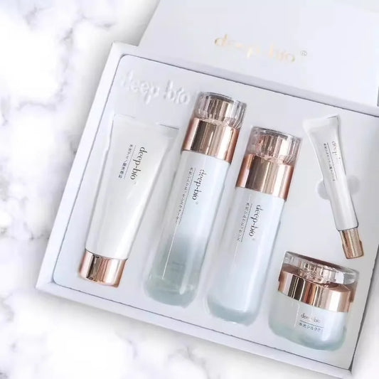 Deep-bio Hydrating Skin Set Moisturizing Cleanser Essence Water Emulsion Eye Cream Face Cream
