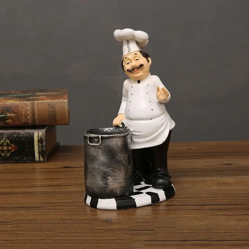 Handicraft Rustic Bakery Chef Resin Statue Model Crafts Farmhouse Cake Shop Decor Simulated Display Kitchen Chef Figurine