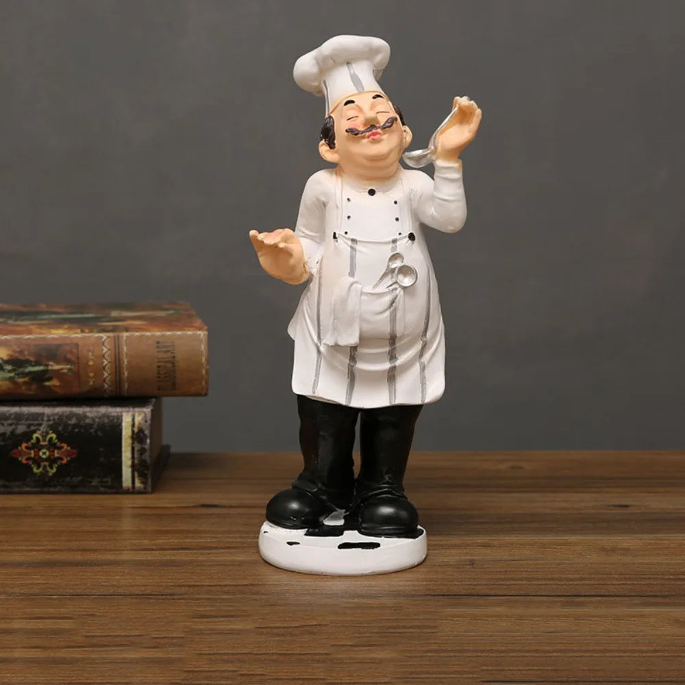 Handicraft Rustic Bakery Chef Resin Statue Model Crafts Farmhouse Cake Shop Decor Simulated Display Kitchen Chef Figurine