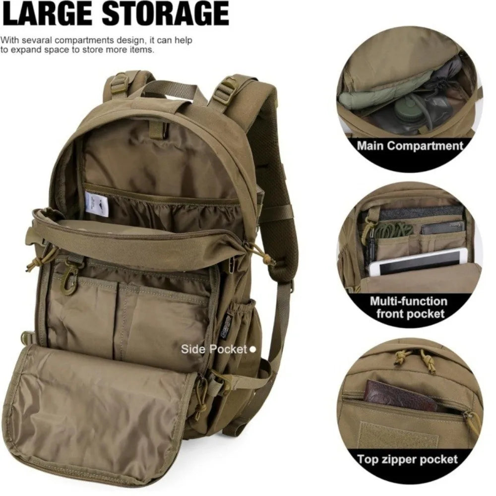 Outdoor Gear 25L Capacity Hiking Backpack Durable Water-Resistant Fitness Bag Lightweight Molle Backpack Backpacking