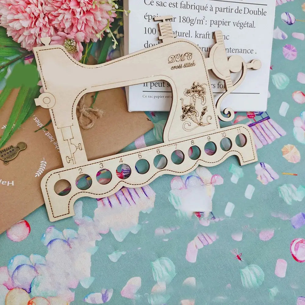Handmade Wood  Needle Arts Sewing Machine Thread Holder Storage Tools Embroidery Floss Organizer Cross Stitch