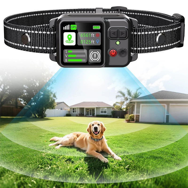 2026 Upgrade GPS Wireless Dog Fence & Training Collar – Electric Shock Bark Stopper & Pet Trainer