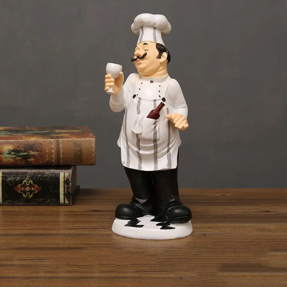 Handicraft Rustic Bakery Chef Resin Statue Model Crafts Farmhouse Cake Shop Decor Simulated Display Kitchen Chef Figurine
