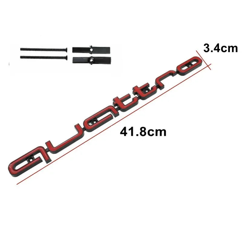 Quattro Emblem 3D ABS Car Front Grille Emblem For Audi A3 A4 A5 A6 A6L A7 A8 Q3 Q5 Q7 S3 S4 S5 RS3 RS4 RS6 Badge Accessories