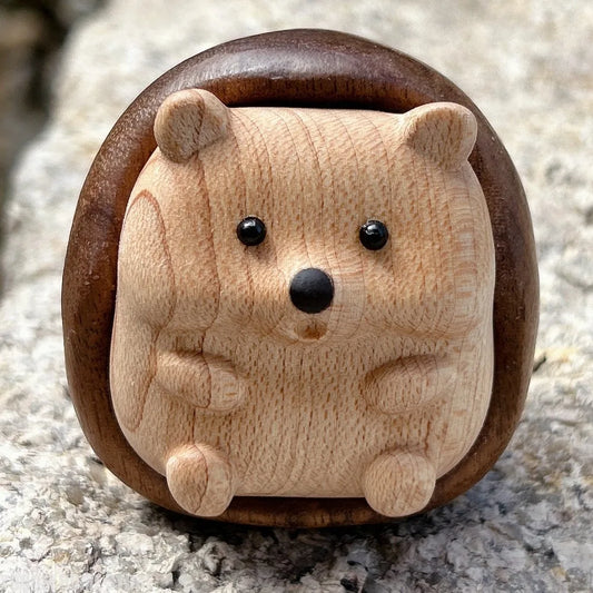 Crafts Hedgehog Statue Creative Wooden Animal Sculpture Decorative Interior Decoration Figurine Cabinet Decoration Crafts