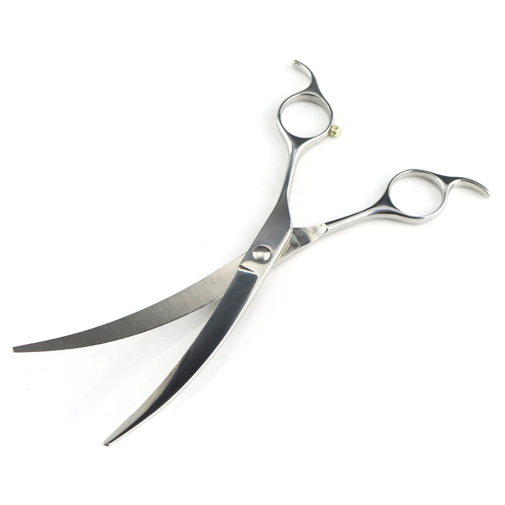 Professional 7" Curved Dog Grooming Scissors – Sharp Pet Beauty Shears for Groomers